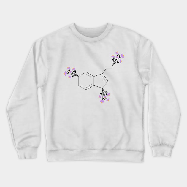 Lavender - serotonin molecule chemistry organic florals Crewneck Sweatshirt by medimidoodles